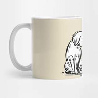 white dog and black cat Mug